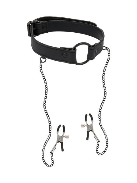 Collier et pinces à seins FETISH SUBMISSIVE