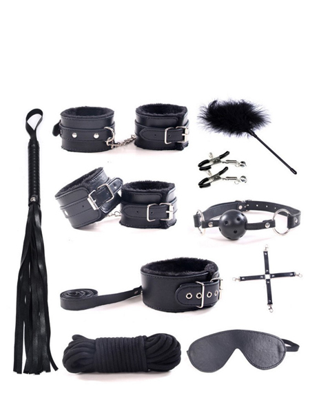 Set de bondage noir 10 pièces