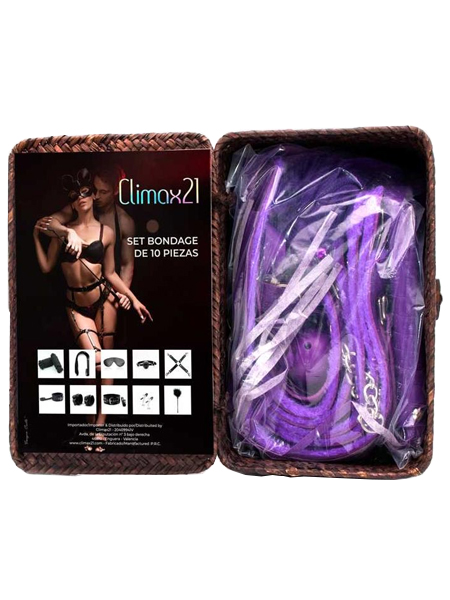 Set de bondage violet 10 pièces