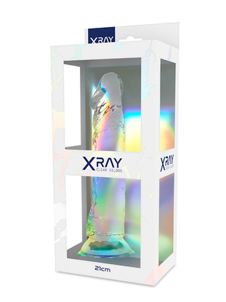 Gode ventouse transparent X RAY 21cm
